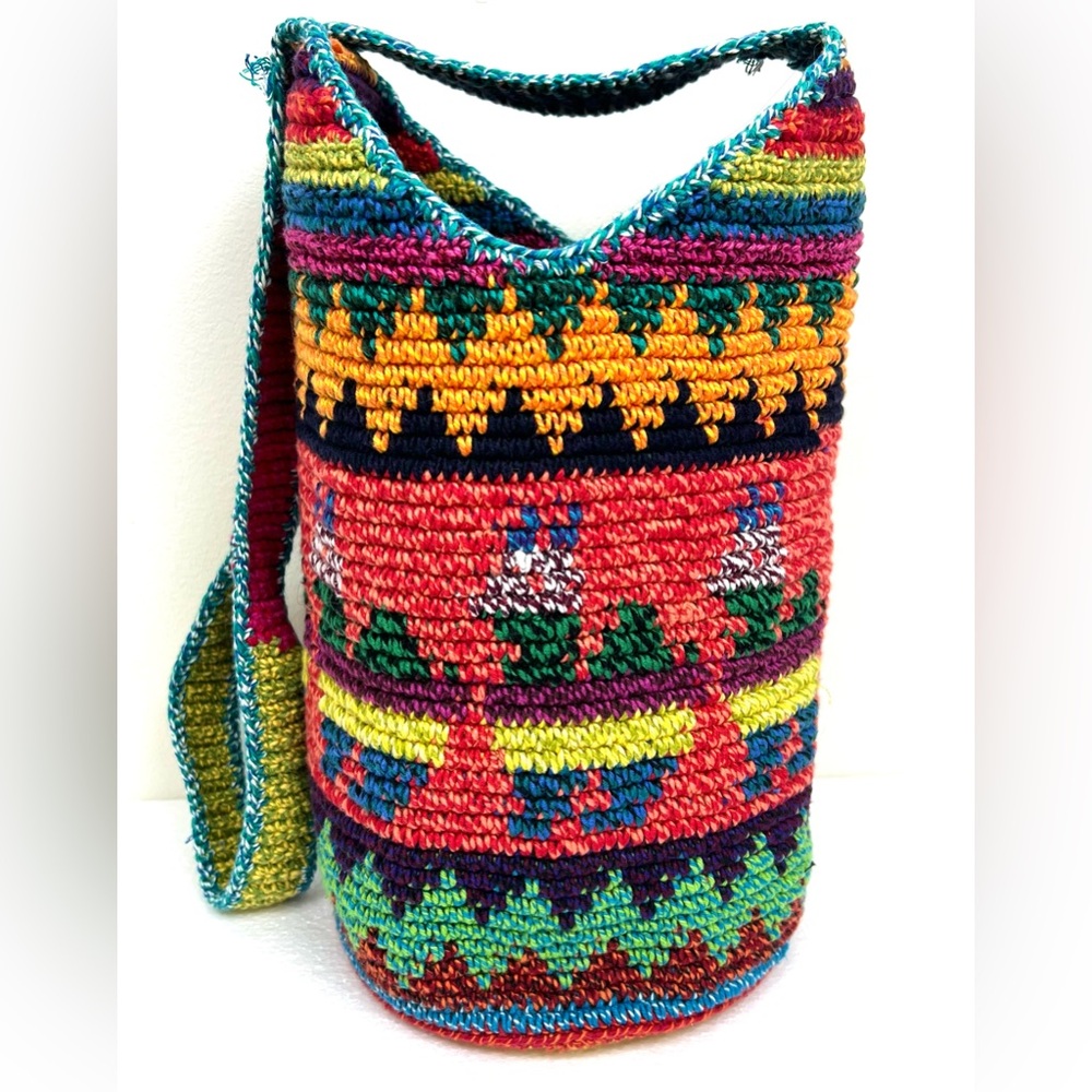 Y2K Handwoven Crochet Boho Crossbody Shoulder Bag